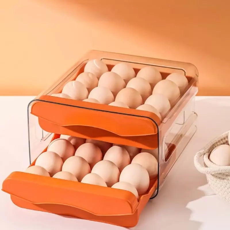 Refrigerator Organizer with Drawers and Egg Tray