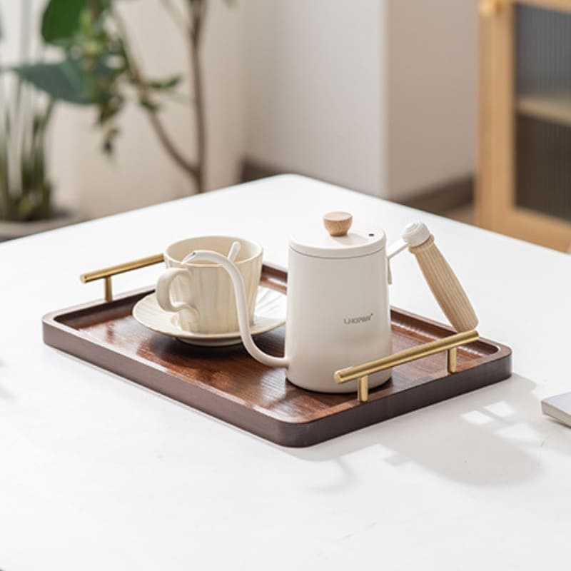 Rectangular Wooden Decorative Tray with Handle