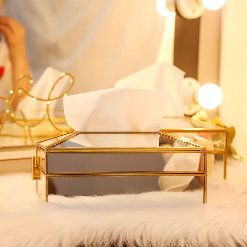 Polished Mirror Wet Wipe and Tissue Box