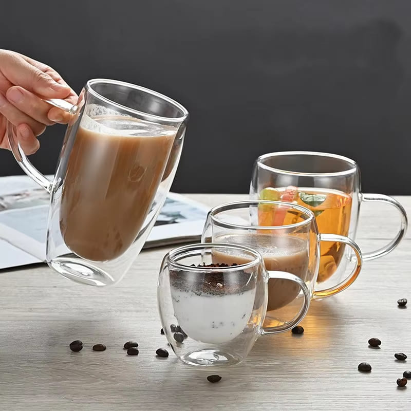 Double Wall Glass Mug Coffee Tea Corner