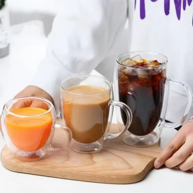 Double Wall Glass Mug Coffee Tea Corner