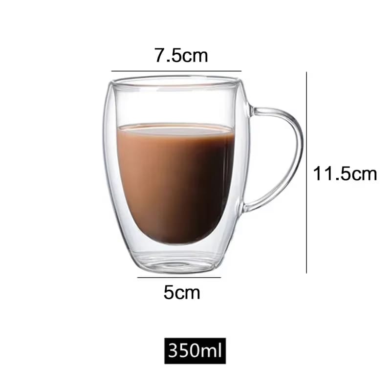 Double Wall Glass Mug Coffee Tea Corner