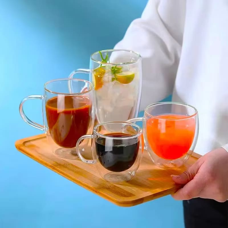 Double Wall Glass Mug Coffee Tea Corner