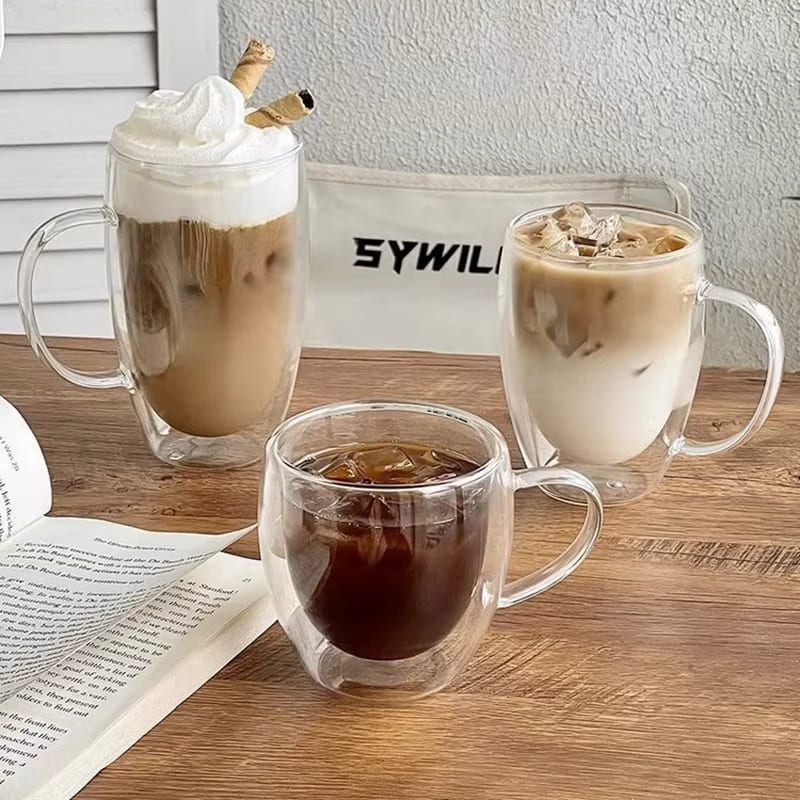 Double Wall Glass Mug Coffee Tea Corner