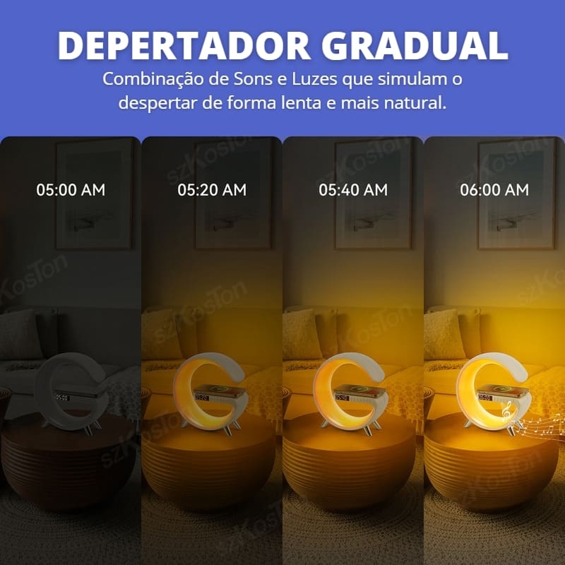 iPhone Samsung Wireless Charger + Alarm Clock + Lamp