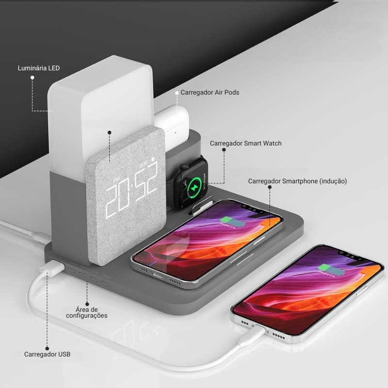Induction Charger for Desk Lamp and Alarm Clock