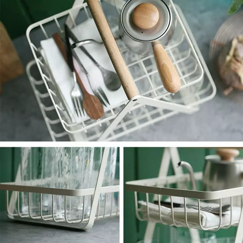 Two-Level Fruit Basket Table Fruit Bowl Polyresin
