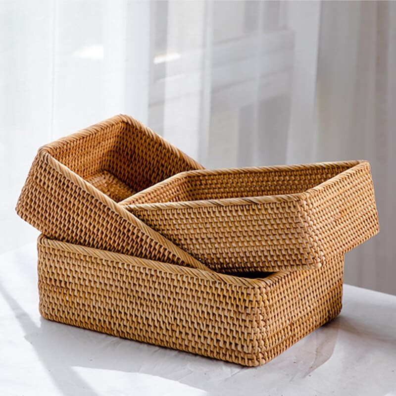 Handmade Polihousi Wicker Rattan Straw Basket
