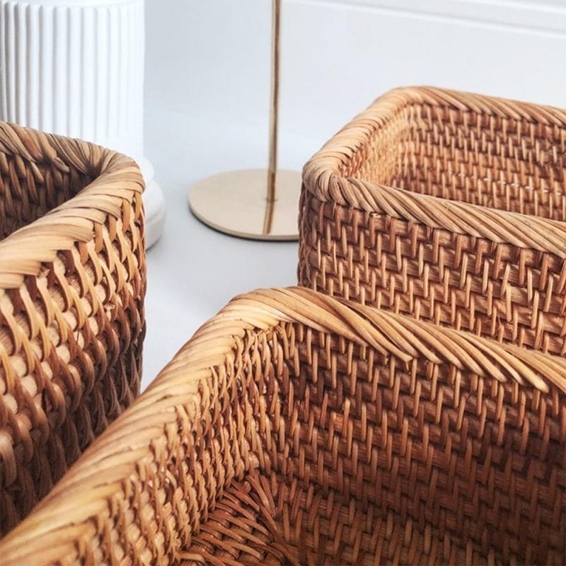 Handmade Polihousi Wicker Rattan Straw Basket