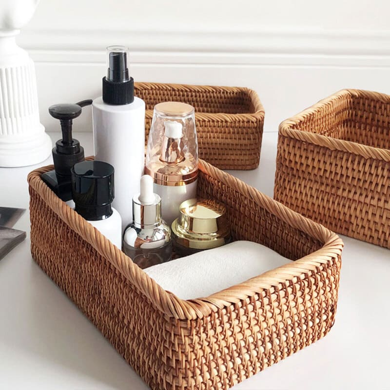 Handmade Polihousi Wicker Rattan Straw Basket