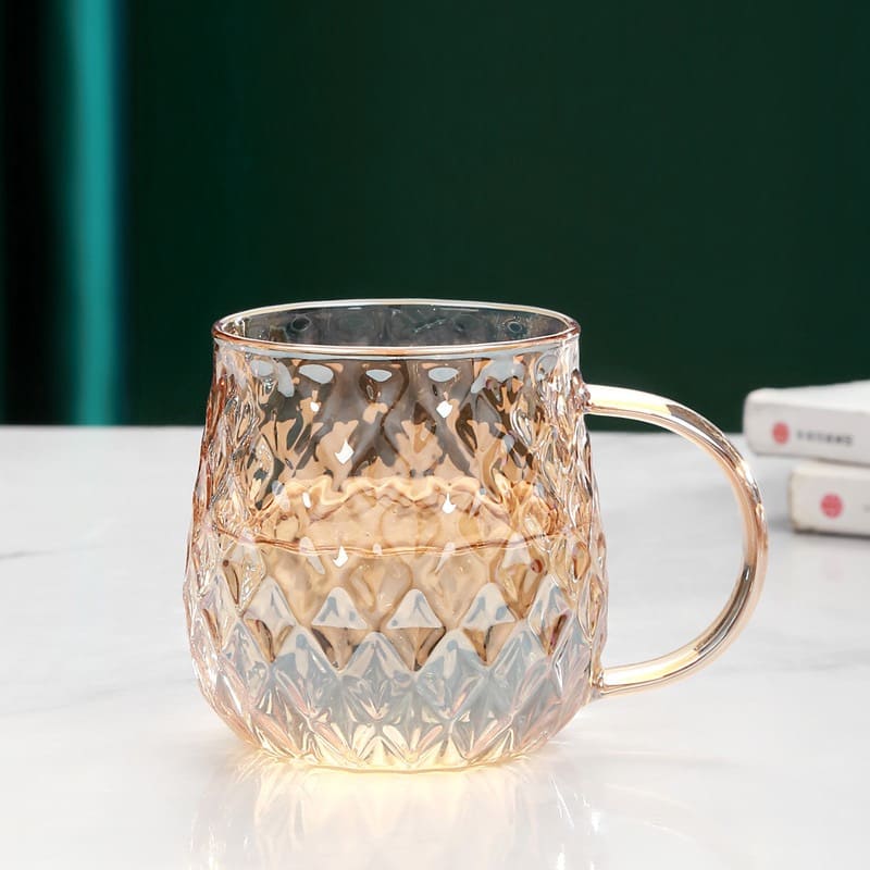 Borosilicate Glass Kettle with Stainless Steel Lid Diamond Polished