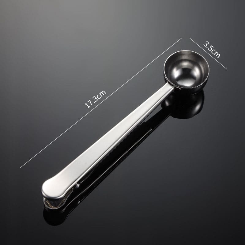Stainless Steel Coffee Spoon with Clamp and Packaging Clip