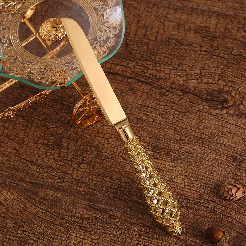 Gold Palette Knife and Spatula Set for Cake