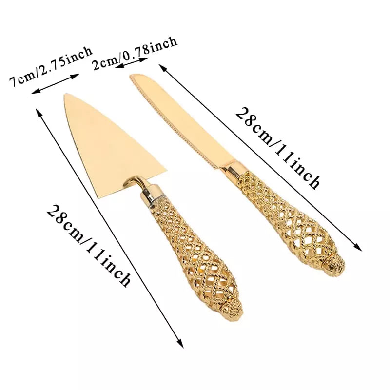 Gold Palette Knife and Spatula Set for Cake