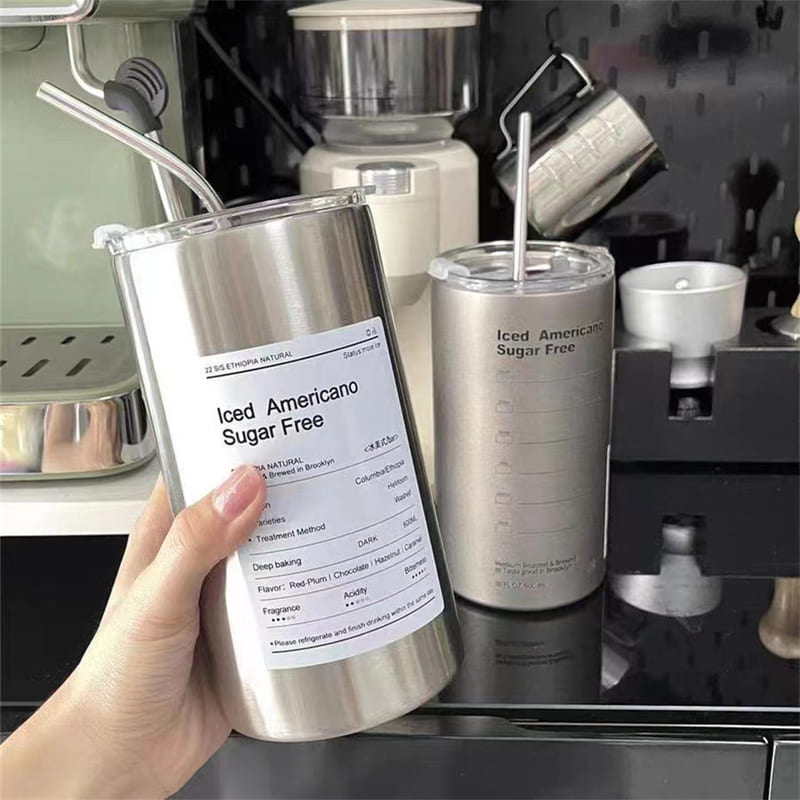 Polished Steel Coffee Thermal Mug with Leak-Proof Lid