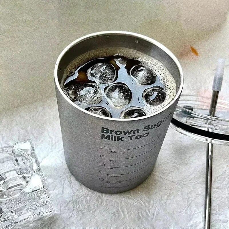Polished Steel Coffee Thermal Mug with Leak-Proof Lid