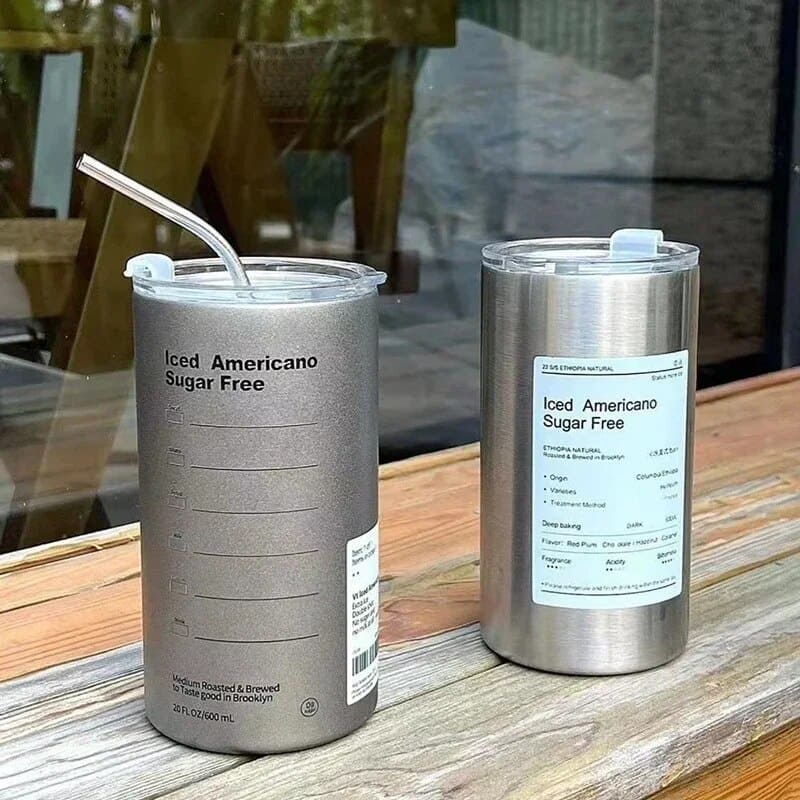 Polished Steel Coffee Thermal Mug with Leak-Proof Lid