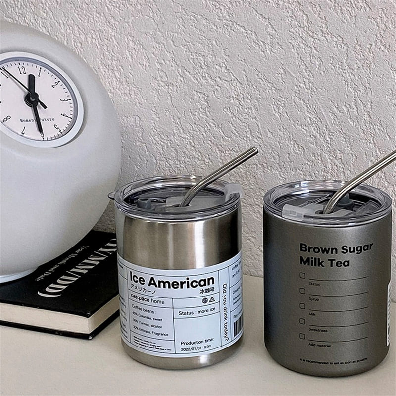 Polished Steel Coffee Thermal Mug with Leak-Proof Lid