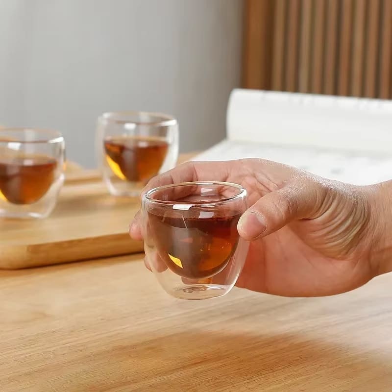 Double-Walled Glass Cup for Coffee and Tea