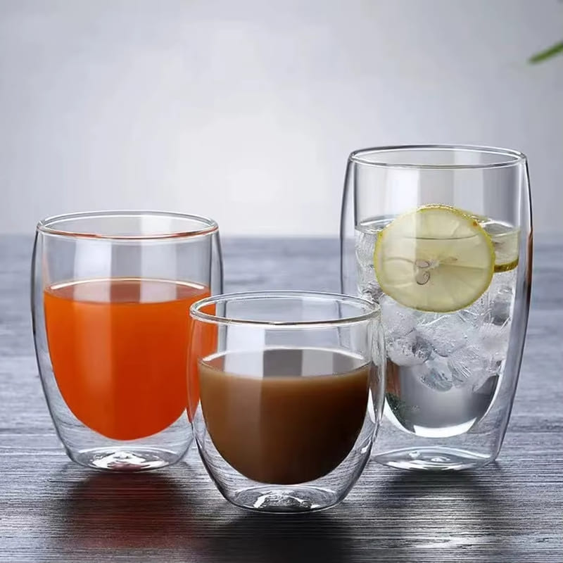 Double-Walled Glass Cup for Coffee and Tea