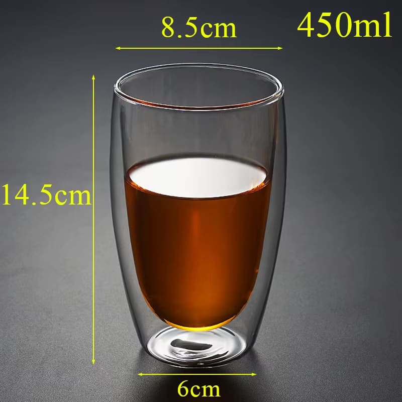 Double-Walled Glass Cup for Coffee and Tea