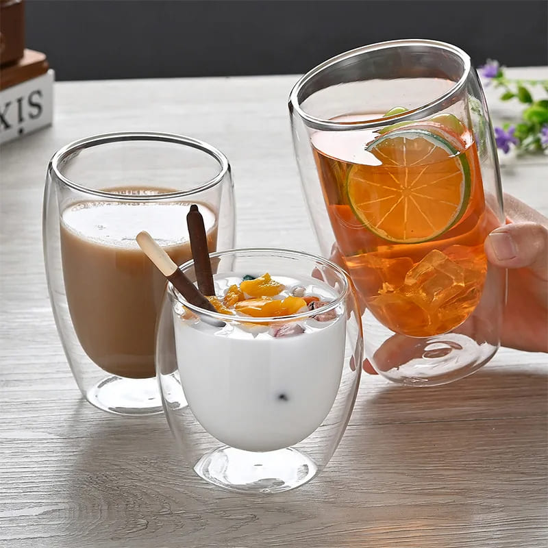 Double-Walled Glass Cup for Coffee and Tea