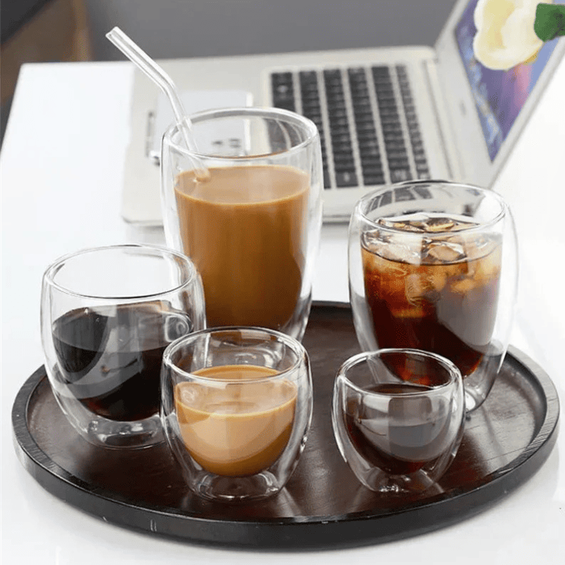 Double-Walled Glass Cup for Coffee and Tea