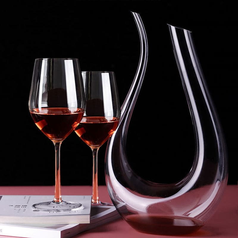 Polished Glass Swan Wine Decanter Decanter
