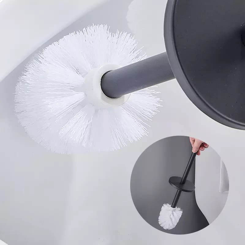 Premium Aluminum Bathroom Toilet Brush with Holder