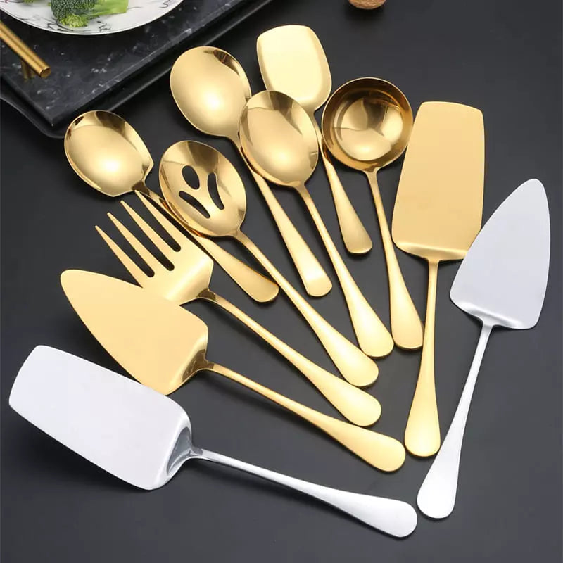 6-Piece Golden Stainless Steel Kitchen Utensil Set