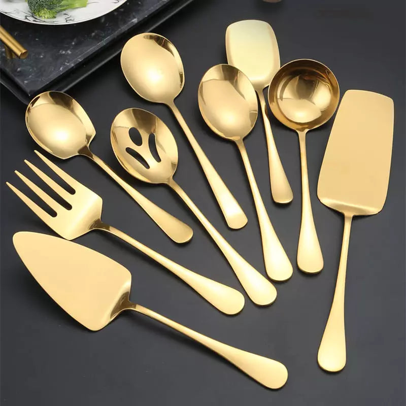 6-Piece Golden Stainless Steel Kitchen Utensil Set