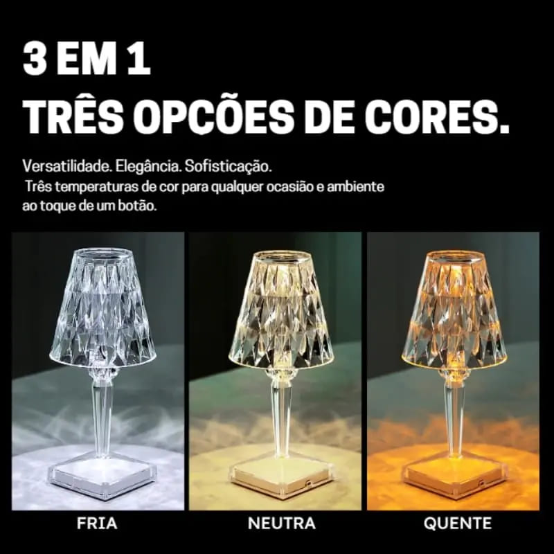 3-in-1 Wireless USB Diamond LED Table Lamp