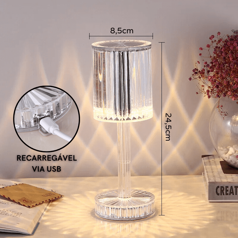 Rechargeable Wireless LED Crystal Table Lamp