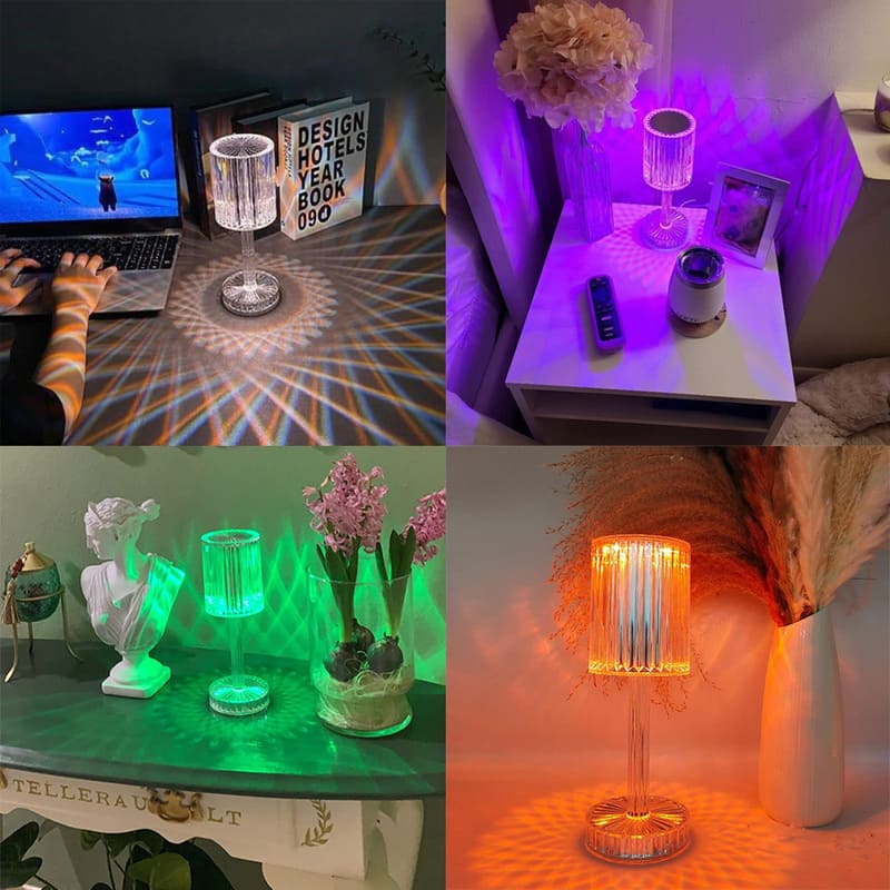 Rechargeable Wireless LED Crystal Table Lamp