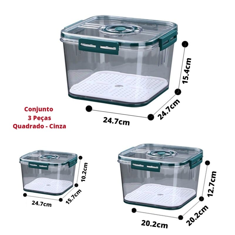 Refrigerator Organizer with Lid and Date Marker