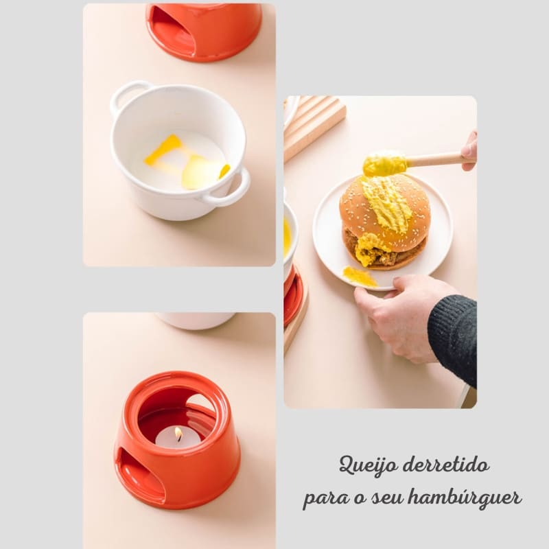 Ceramic Cheese and Chocolate Fondue Pot