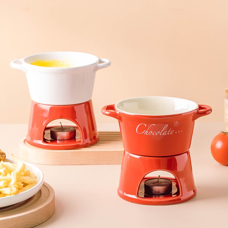 Ceramic Cheese and Chocolate Fondue Pot
