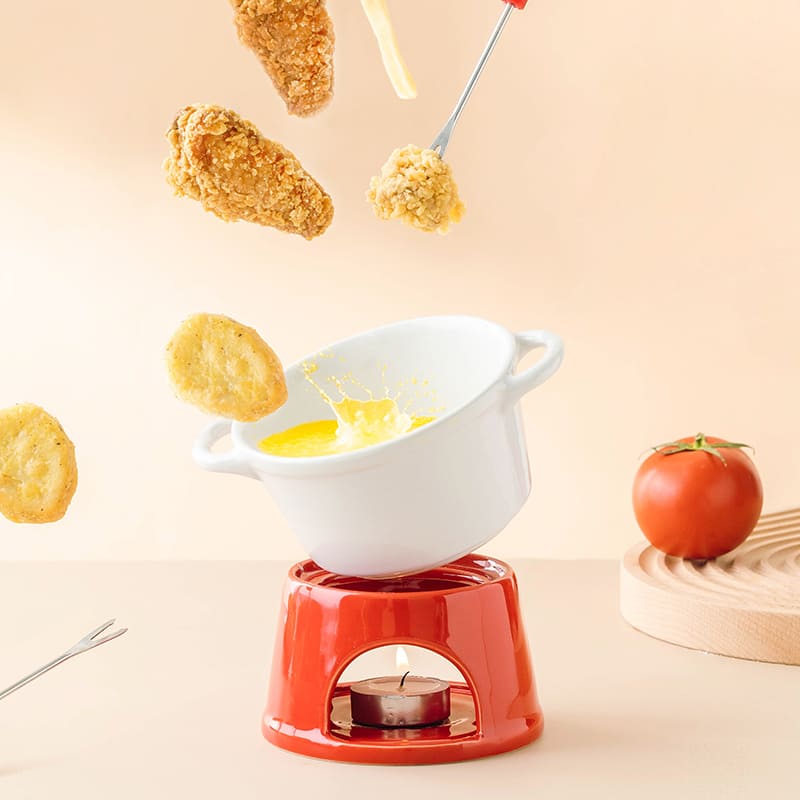 Ceramic Cheese and Chocolate Fondue Pot