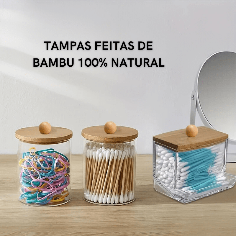 Acrylic Cotton and Cotton Swab Organizer Kit
