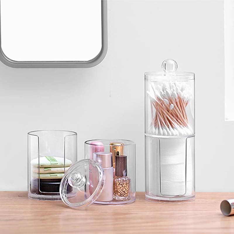 Acrylic Cotton and Cotton Swab Organizer Kit