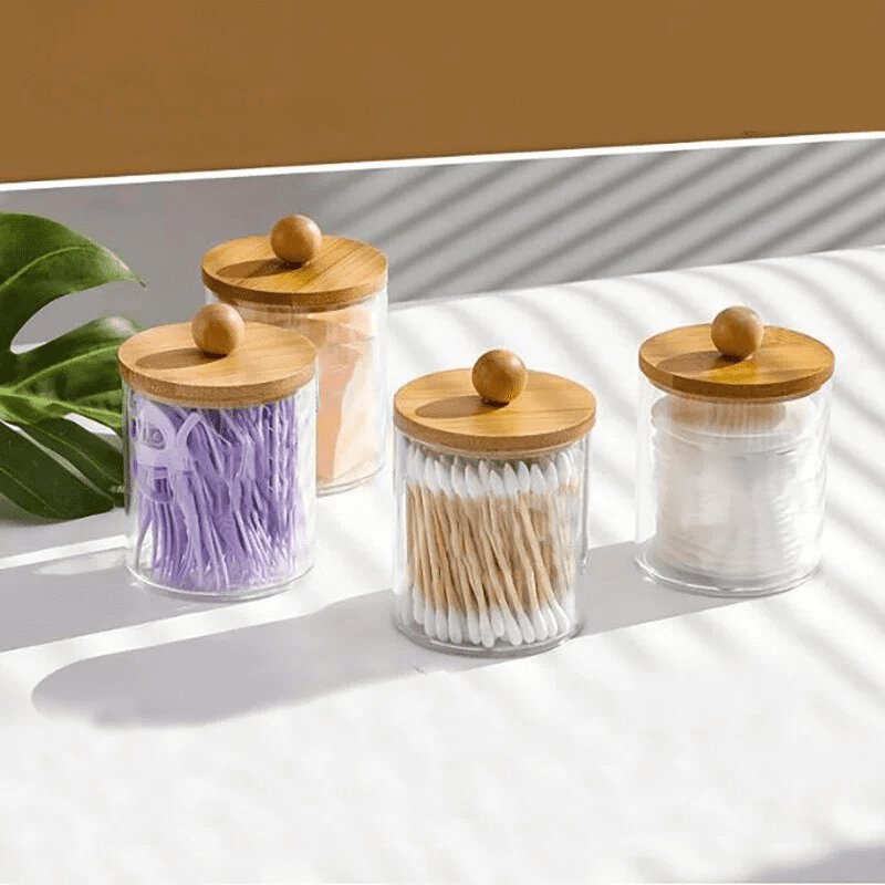 Acrylic Cotton and Cotton Swab Organizer Kit