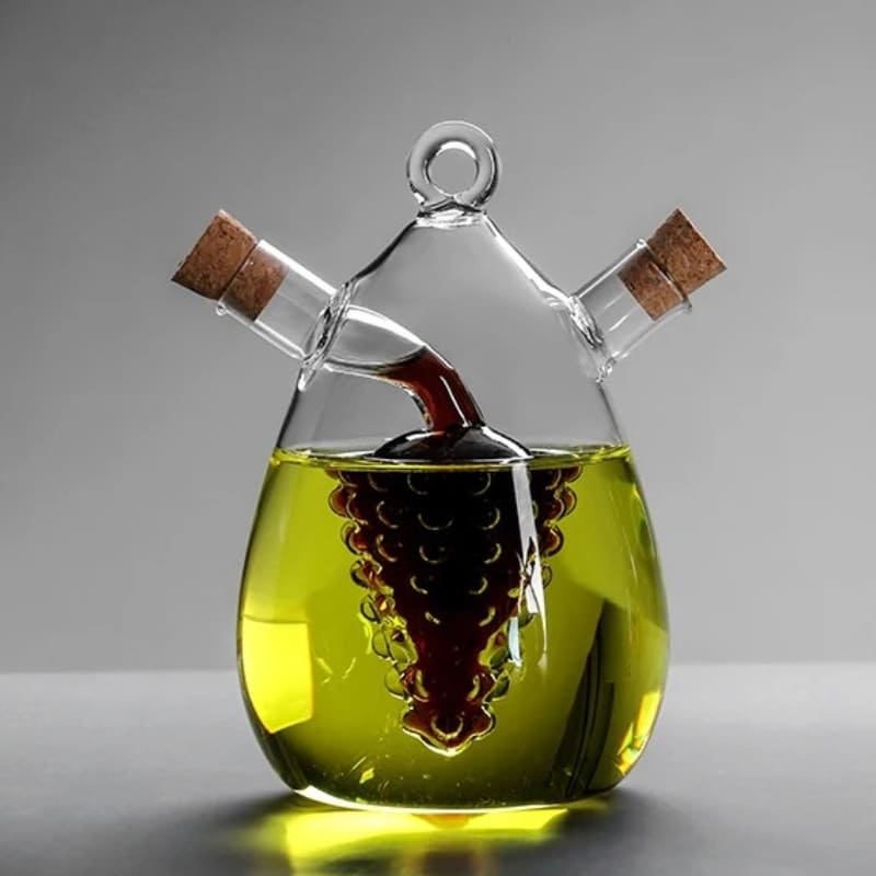 Glass Oil and Vinegar Bottle with Cork 2-in-1