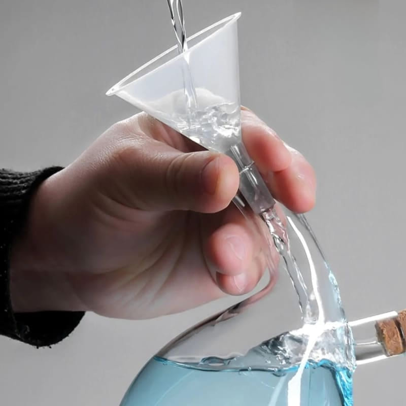 Glass Oil and Vinegar Bottle with Cork 2-in-1