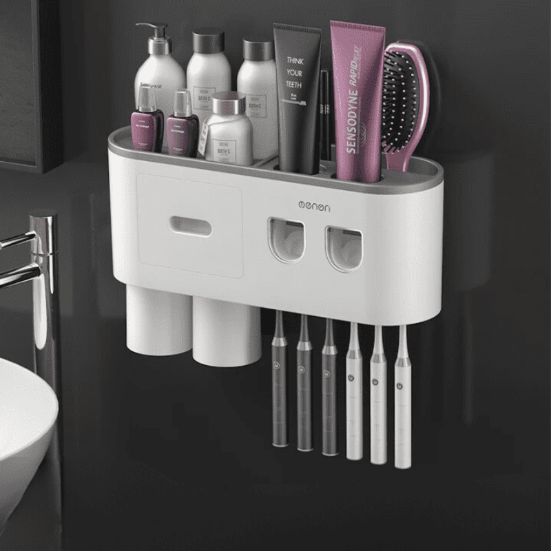 Toothbrush Holder Dispenser with Drawer and Cups