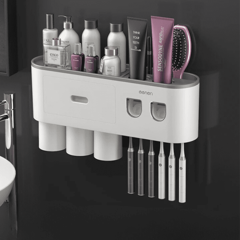 Toothbrush Holder Dispenser with Drawer and Cups