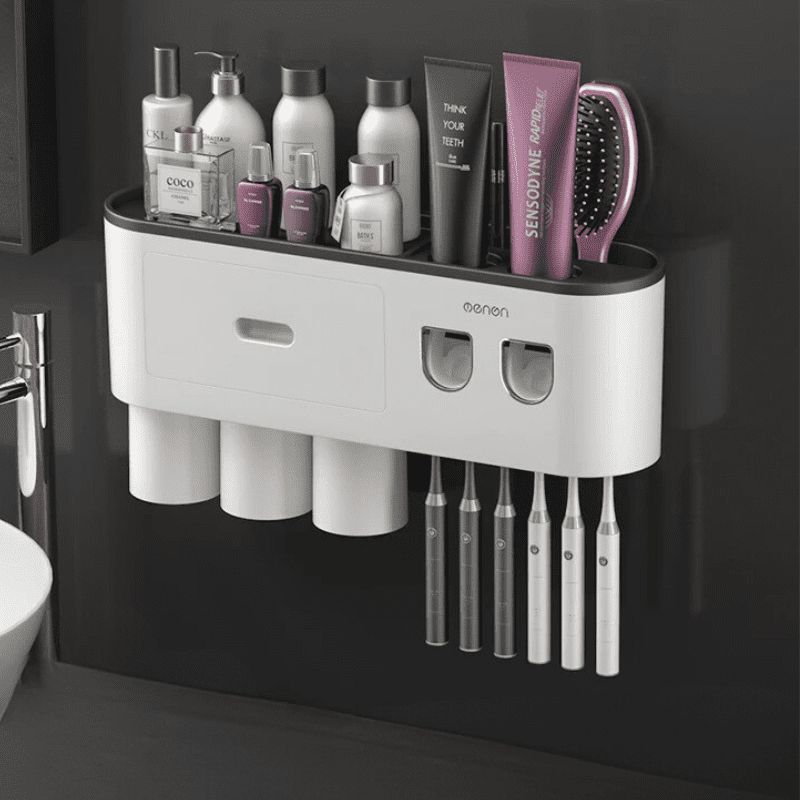 Toothbrush Holder Dispenser with Drawer and Cups
