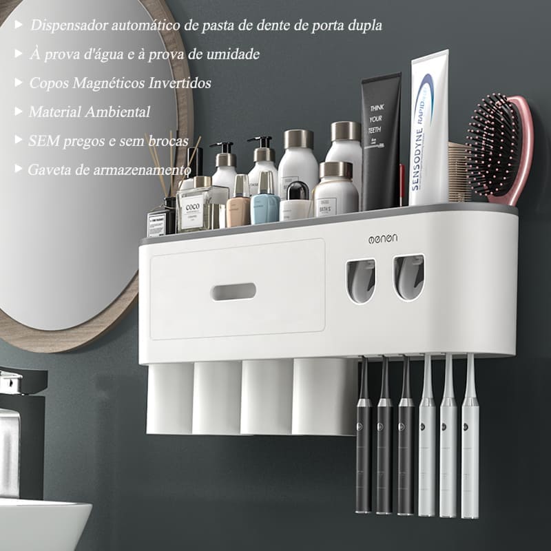 Toothbrush Holder Dispenser with Drawer and Cups