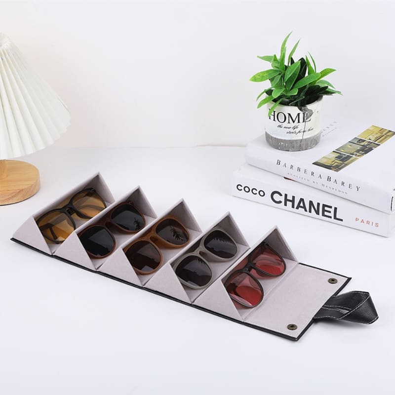 Glasses Case and Organizer with 6 Compartments