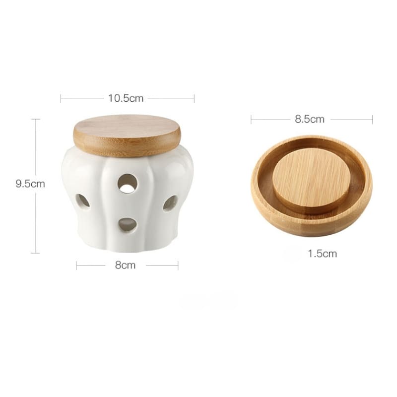 Ceramic Mug with Decorative Wooden Lid