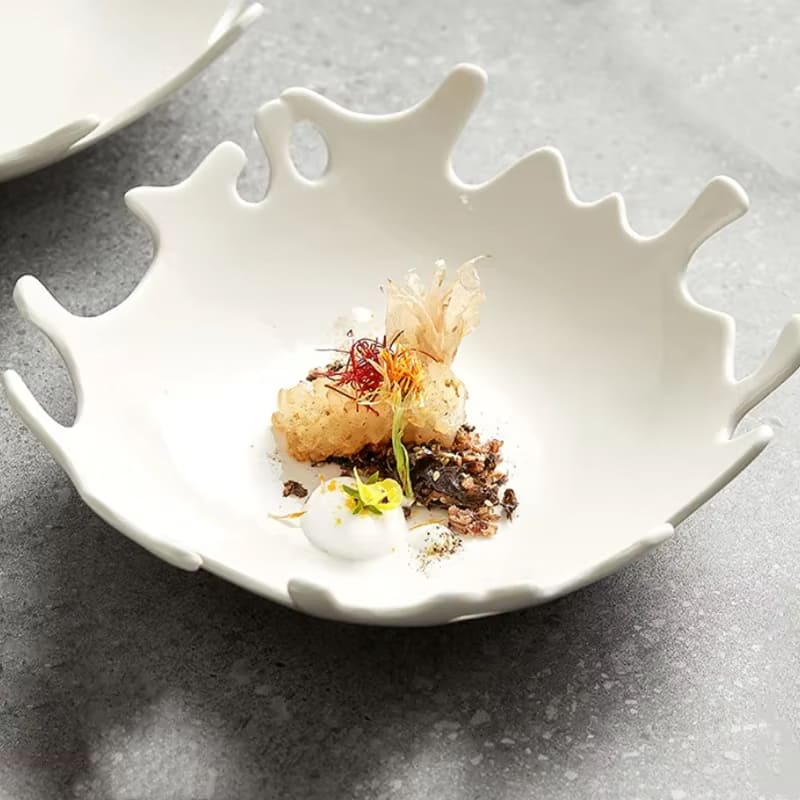 Irregular Ceramic Salad Bowl for Table Setting